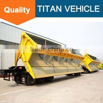 Titan Semi Side Dump Truck / 3 Axle End Tipper Truck Trailer For Sale