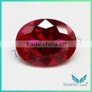 2016 new gadgets china supplier 7*9mm oval cut 5# synthetic corundum ruby stone for jewellery