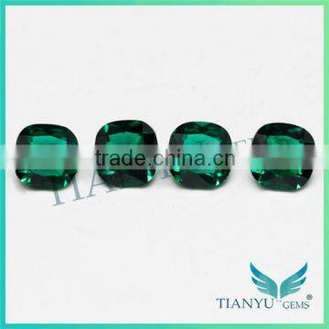 7*7 mm Square Cushion Cut Synthetic Raw Green Color of Emerald Stone photo-5