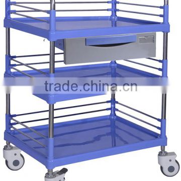 KLRFT001 Super Large Double Shelves Plastic Medical Trolley