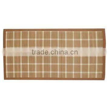 brown check mutli line bamboo carpet