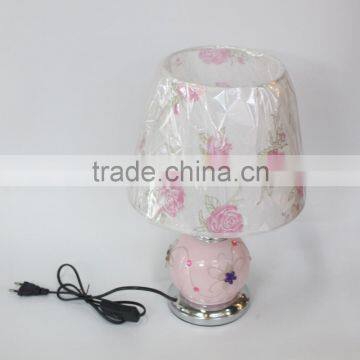 No.1 yiwu exporting commission agent wanted modern rose printed european bedside lamp/desk lamp