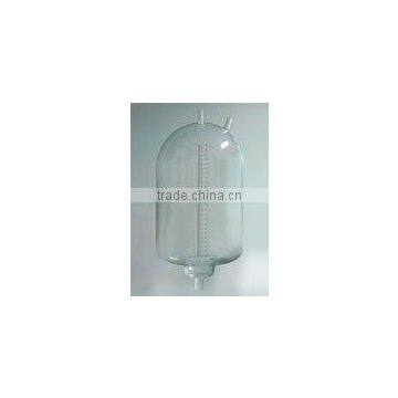 Glass milk measuring bottle