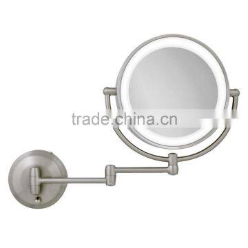 LED Wall Mount Mirror, Satin Nickel LED wall makeup mirror