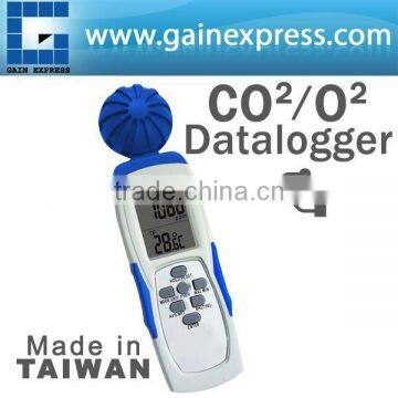 USB Carbon Dioxide (CO2) / Dioxide (O2) Hand held Meter Data logger with Temp. RH Made in Taiwan