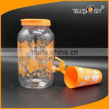 3.8L Household Plastic Pitcher With Tap , 1 Gallon Fruit Juice Plastic Jug photo-2