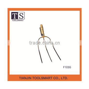 garden tools three prong steel fork