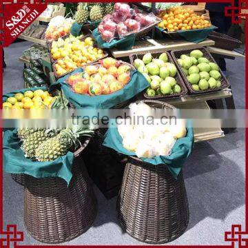 Large Capability Synthetic Rattan Woven Display Basket With Stand photo-5