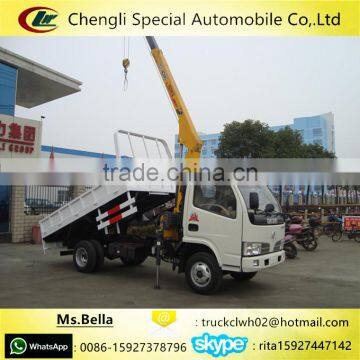 China Mini Crane 1ton 2ton 3ton Crane Truck With Dumper