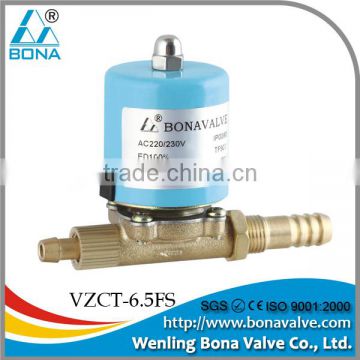 China Manufacturer BONA Brass Solenoid Valve for Tig Welding Machine 8mm*6.5mm tube connector with nutVZCT