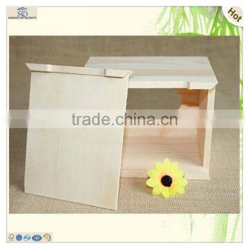 Plain Sliding Laser Cutting Pine Wooden Tissue Box photo-5