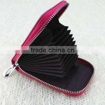 Cy278 Genuine Leather Women Card Holder Wallets High Quality Female Pillow PurseOrgan Colorful Zipper Credit Card Holder photo-3