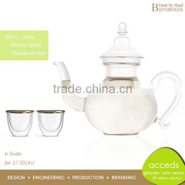 Eco Friendly Glass Heat-Resistant Creative Turkish / Arabic Tea Pot Set