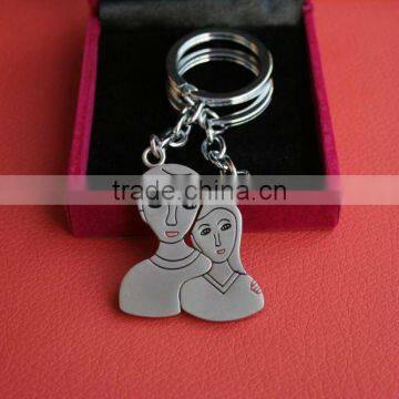 Zinc alloy keychain with refilled coloring