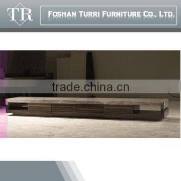 Contemporary Furniture TV Stand Wooden and Travertine TV Stand