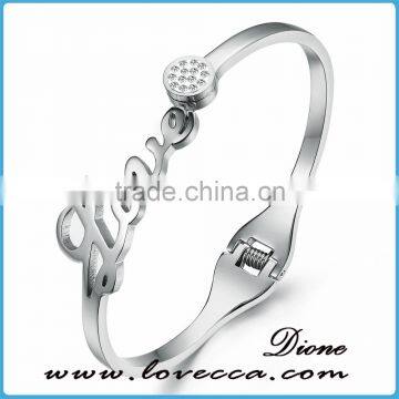 2017 Stock Gold/rose Gold Stainless Steel Open Bangle Bracelet Cuff Love Bracelet photo-2