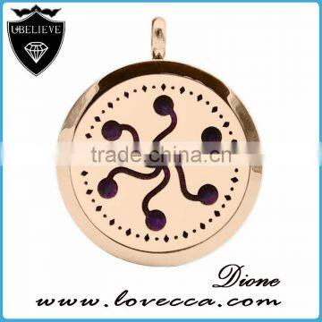 20mm/25mm/30mm round high quality locket pendant stainless steel diffuser necklace