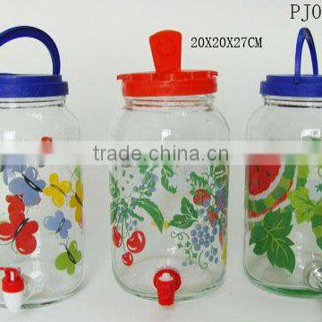 3L Logo Printed Glass Preserving Dispenser Jar With Plastic Lid Tap photo-4