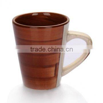 Brown Hand-painted Ceramic Coffee Mugs