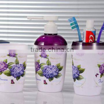 beautiful bathroom three set series/plastic toothbrush holders sets /Bath bottles toothbrush cup soap box