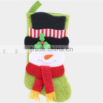 New Premium Personalized Set of 2 Polyester Sock Hanger Holder Felt Christmas Stocking With Santa Claus Deer Head for Merry Xmas photo-2