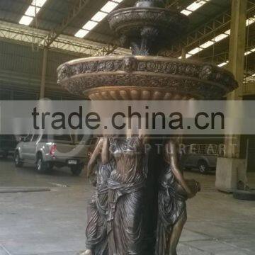 Outdoor Decoration Copper Garden Water Fountains Bronze Lady Fountain photo-3