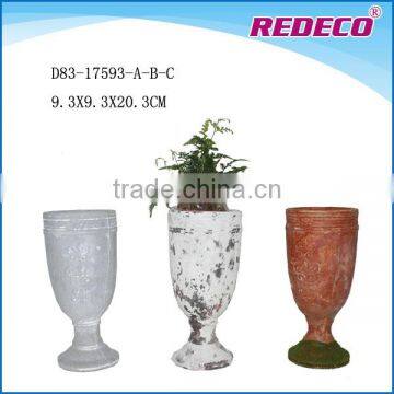 Goblet shape design concrete cement flower pot