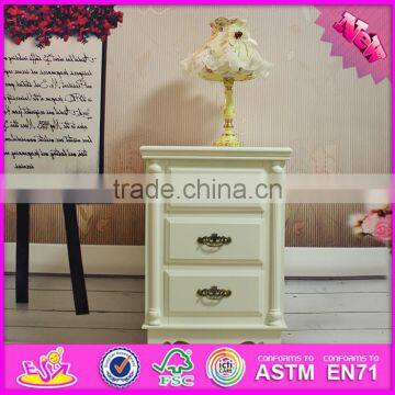 2016 wholesale high quality white solid wood bedside drawers W08H067