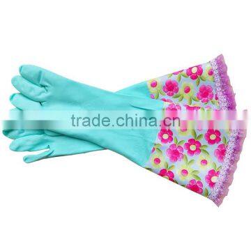 Kitchen Cleaning Dish Washing Lace Warm Waterproof Laundry Gloves photo-4