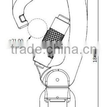 A304DKTL-3 Medium Aluminum Alloy Swivel Eye 25kN Load Indicator Snap Triple Lock Hook photo-6
