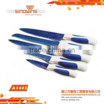 A3405-1 Good Quality Stainless Steel Kitchen Knife Set With Titanium Plated photo-5