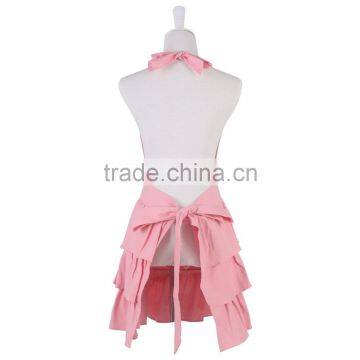 100% Cotton Canvas Apron Adjustable Neck Waist Ties Trendy Three Layers Custom Apron of Ruffles Apron For Cooking Baking BBQ