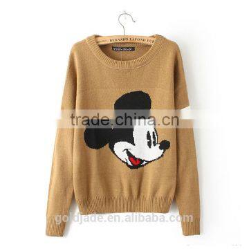 Customize Cartoon Jacquard Long Sleeve Sweater For Ladies photo-3