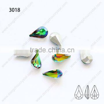 China wholesale drop crystal fancy stone silver base point back crystal stone for jewelries/clothing