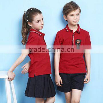 Custom Unisex Summer Red Color Polo School Uniform Shirt photo-3