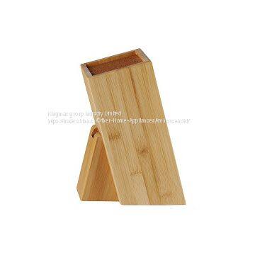 High Quality Free Insert Bamboo/MDF/ Wooden Square Knife Block