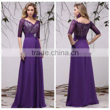 Lavender casual long sleeve chiffon mother of the bride dress