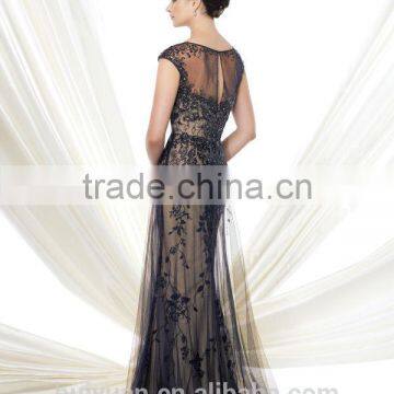 Black Lace Deep v Neck off Shoulder Mother Bride Elegant Evening Summer Dresses photo-2