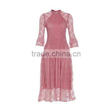 Maxnegio Topshop Pleated Lace Maxi Causal Dress photo-6