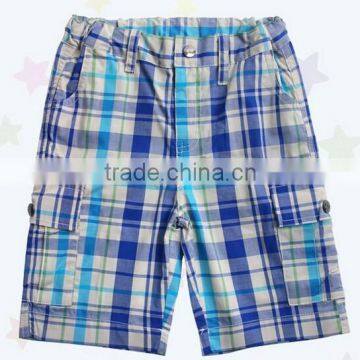 2015 trendy design 2 pockets boys checked shorts