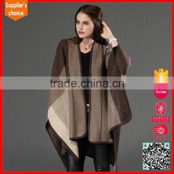 New fashion knitted sleeveless cashmere poncho wrap sweater