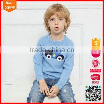 New arrival custom fashion car pattern kids wool sweater knitting