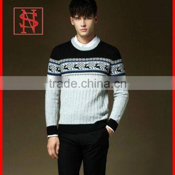 Men cable knit sweater with deer christmas jumpers