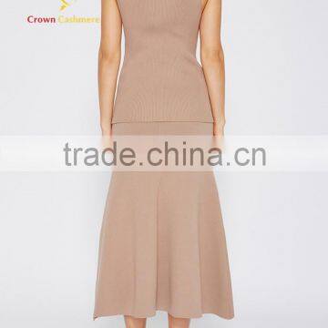 Women Winter Knit Cashmere Sleeveless Sweater Pullover photo-2