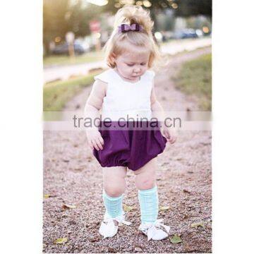 Gorgeous Quality Baby Girl Clothes Ivory Purple Splicing Toddler Romper Jumpsuits photo-2