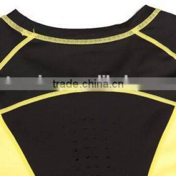 Bodybuilding Training Cycling Slim Fit Black Polyester Men t Shirt photo-3