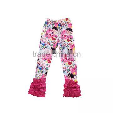 Wholesale Giggle Moon Latest Design Children's Pants Girls Cotton Ruffle Cropped Trousers photo-2