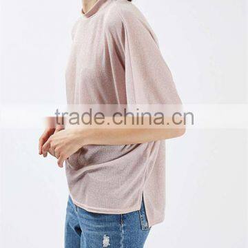 Blank Women Metallic Batwing T-shirt photo-3