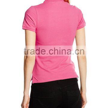 Women's Pique Two-button Placket Pink, Casual Polo Tee Shirt photo-2