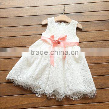 Modern Summer Lace Blank Baby Girl Princess Birthday Vest Dress photo-4